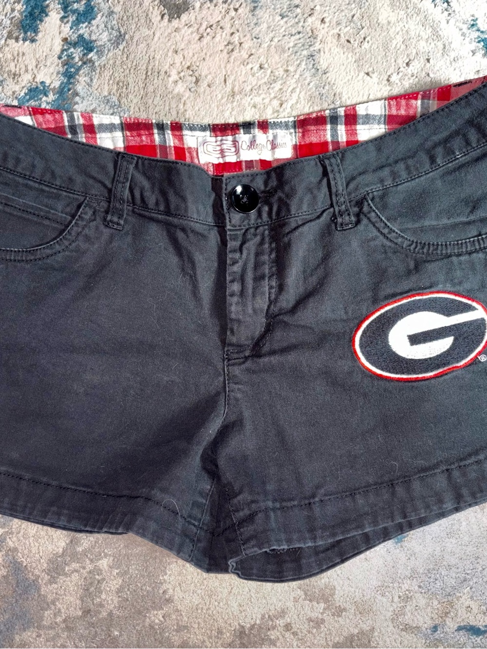 Black Women's Jean Shorts with Team 'G' Patch